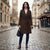 DKNY Women's Brown Plus Size Belted Notch Collar Coat