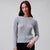Calvin Klein Women's Grey Ribbed Knit Crewneck Sweater