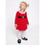 Sinsay Baby Girl's Red Long-Sleeve Holiday White Collar Dress