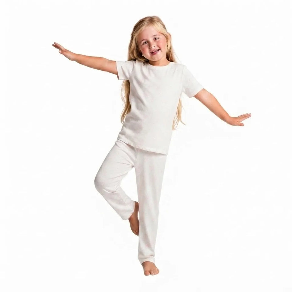 Sinsay Girl's White All Over Bow Printed Pajama Set