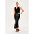 Sinsay Women's Black Satin Midi Skirt