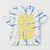 Zara Boy's Blue/White Tie-Dye Pattern T-Shirt With Yellow "Surf Waves" Graphic | Zara In Lebanon