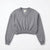 Pull & Bear Women's Grey V Neck Cropped Sweatshirt | Pull & Bear In Lebanon