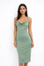 Zara Women's Green Sleeveless Satin Dress | Zara in Lebanon