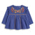 Zara Baby Girl's Blue Floral Embroidery Long Sleeve Blouse | Zara In Lebanon