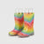 Western Chief Girl's Multicolor Heart Waves Rain Boots