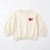 Zara Girl's Off White Dual Heart Graphic Pullover Sweatshirt | Zara In Lebanon