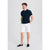 Sinsay Men's Navy Micro-Pattern Print Polo T-Shirt