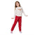 Sinsay Girl's White & Red Deer Graphic Long-Sleeves Pajama Set