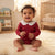 Sinsay Baby Girl's Burgundy & White Scalloped Peter Pan Collar Bodysuit