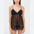 Flora Women's Black Mesh Floral Lingerie