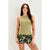 Sinsay Women's Olive Green Ribbed Shorts Pajama Set