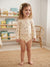 Sinsay Girl's Beige All Over Printed Long-Sleeves Bodysuits