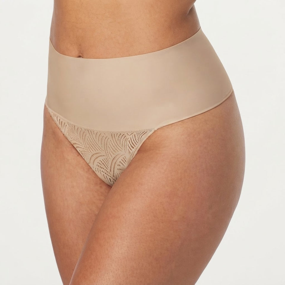 Maidenform Women's Tan High-Waist Lace Panel Briefs