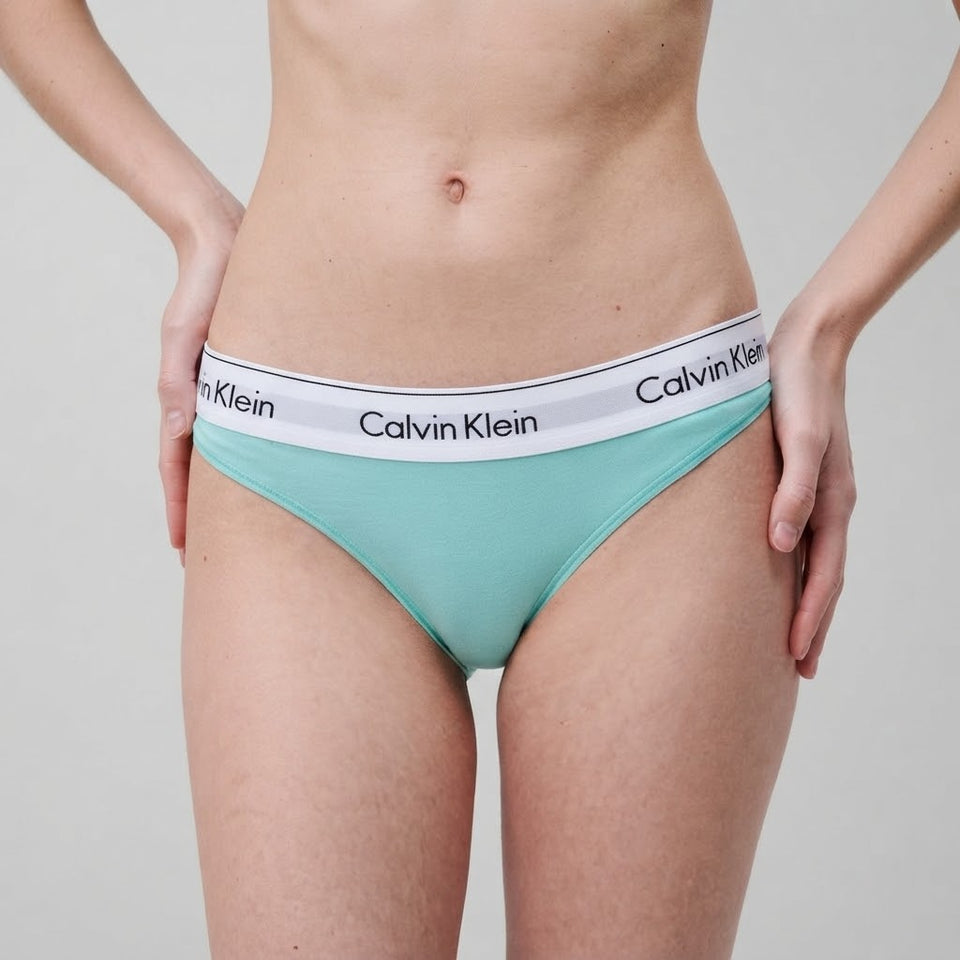 Calvin Klein Women's Aqua Logo Wait Band Briefs