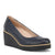 Black wedge shoe on a white background