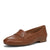 Brown leather loafer shoe on a white background