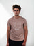 Celio Men's Taupe Printed Straight Fit Cotton T-Shirts|Celio In Lebanon