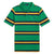 Green and yellow striped polo shirt with Ralph Lauren logo on a white background