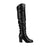 Journee Collection Women's Black Leather Kaison High Boots