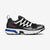 Black and white Salomon running shoe on a light gray background