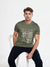Celio Men's Olive Green Printed Regular Fit Cotton T-Shirt | Celio In Lebanon