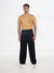 Celio Men's Black Wide-Leg Pleated Trousers | Celio in Lebanon