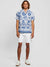 Guess Men's White & Blue Printed Linen Shirt | Guess In Lebanon