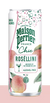 A can of Maison Perrier Chic Sparkling Beverage Rosellini with a depiction of fruits and a straw.