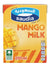 Saudia Mango Milk box with mango pieces on a yellow background