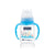 Baby bottle with blue handles and 'Optimal' branding on a white background