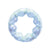 Clear plastic ring with bubble-like structures on a white background