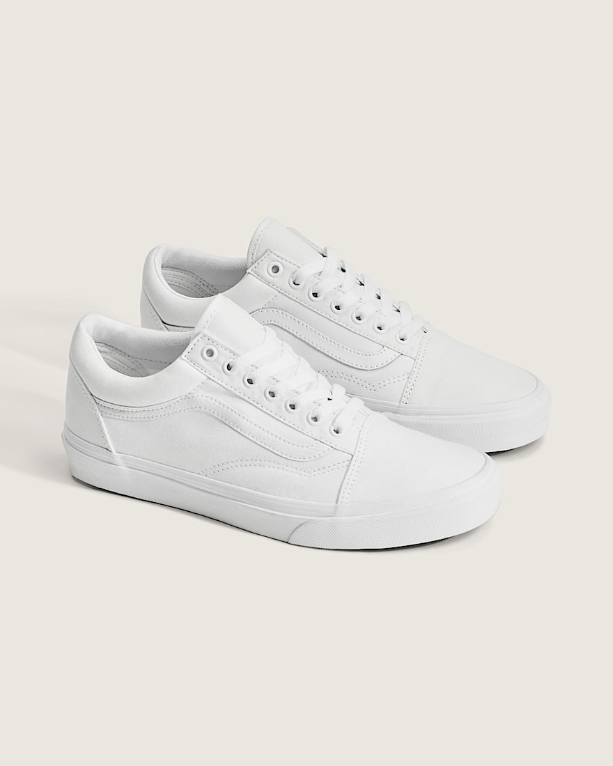 White sneakers on a light gray background