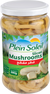 Jar of Plein Soleil sliced mushrooms with a white lid.