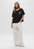 Emporio Armani Women's Black A Distinctive Silver Embroidered Logo T-shirt | Emporio Armani in Lebanon
