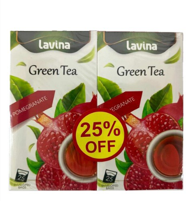 Lavina Green Tea Pomegranate 2X25S (25% Off)