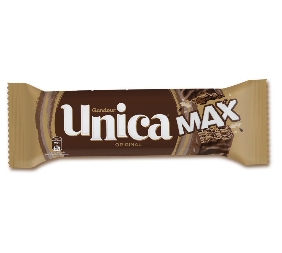 Gandour Unica Max Chocolate Coated Wafer With Milk 45g