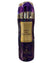 Deodorant bottle with purple and gold design on a white background