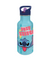 Light blue water bottle with cartoon character and 'Just Stitch' text on a white background