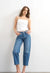 Topshop Women's Blue Light Blue Mid Rise Straight Cropped Jeans | Topshop in Lebanon