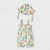 Bluey Baby Girl's Off White & Green 2-Piece Gauze Romper & Hat Set | Bluey In Lebanon