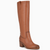 Nine West Women's Brown Hecee Block Heel Tailored Leather Boots