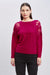 T-Tahari Women's Pink Heart Chiffon Floral Shoulder Sweater | T-Tahari in Lebanon