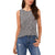 Vince Camuto Women's Rich Black Printed Split-Back Key Tank Top | Vince Camuto in Lebanon