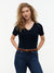 Tommy Hilfiger Women's Black V-Neck T-Shirt|Tommy Hilfiger In Lebanon