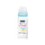 Baby bottle with a decorative label on a white background
