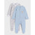 Sinsay Baby Boy's Blue And Beige Striped Long-Sleeve Footed Overall