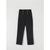 Black high-waisted cropped trousers with six gold buttons arranged in two vertical columns at the front waist, displayed flat against a light gray background.