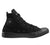 Black high-top sneaker with Converse logo on a white background