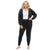 Felina Women's Black Velour Hoodie And Jogger Pajama Set